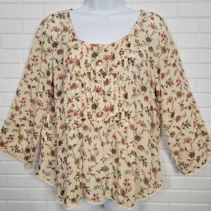 Denim & Supply Ralph Lauren Floral Peasant Blouse‎ Top Cottagecore M